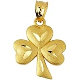 10k Yellow Gold Irish Charm Clover Leaf Pendant