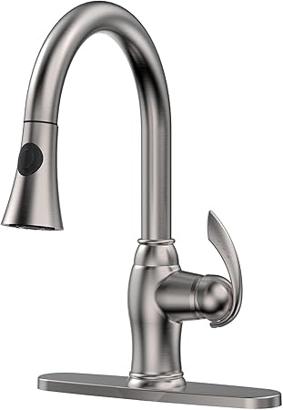 Embather Lead Free Brass Brushed Nickel Kitchen Faucet Single