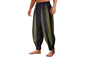 Runcati Mens Medieval Pirate Pants Renaissance Viking Navigator Colonial Cotton Halloween Costume Harem Pants