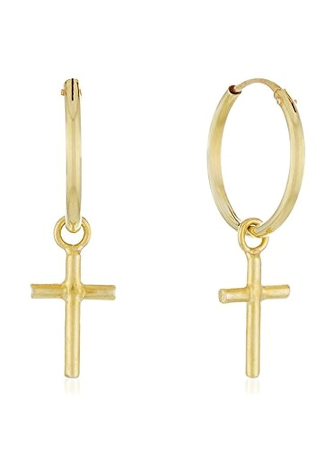 Córdoba Jewels Pendientes realizados plata de ley bañada oro Diseño forma de