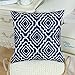 CaliTime Pack of 2 Soft Canvas Throw Pillow Covers Cases for Couch Sofa Home Decor Modern Quatrefoil Geometric 18 X 18 Inches Navy Blue