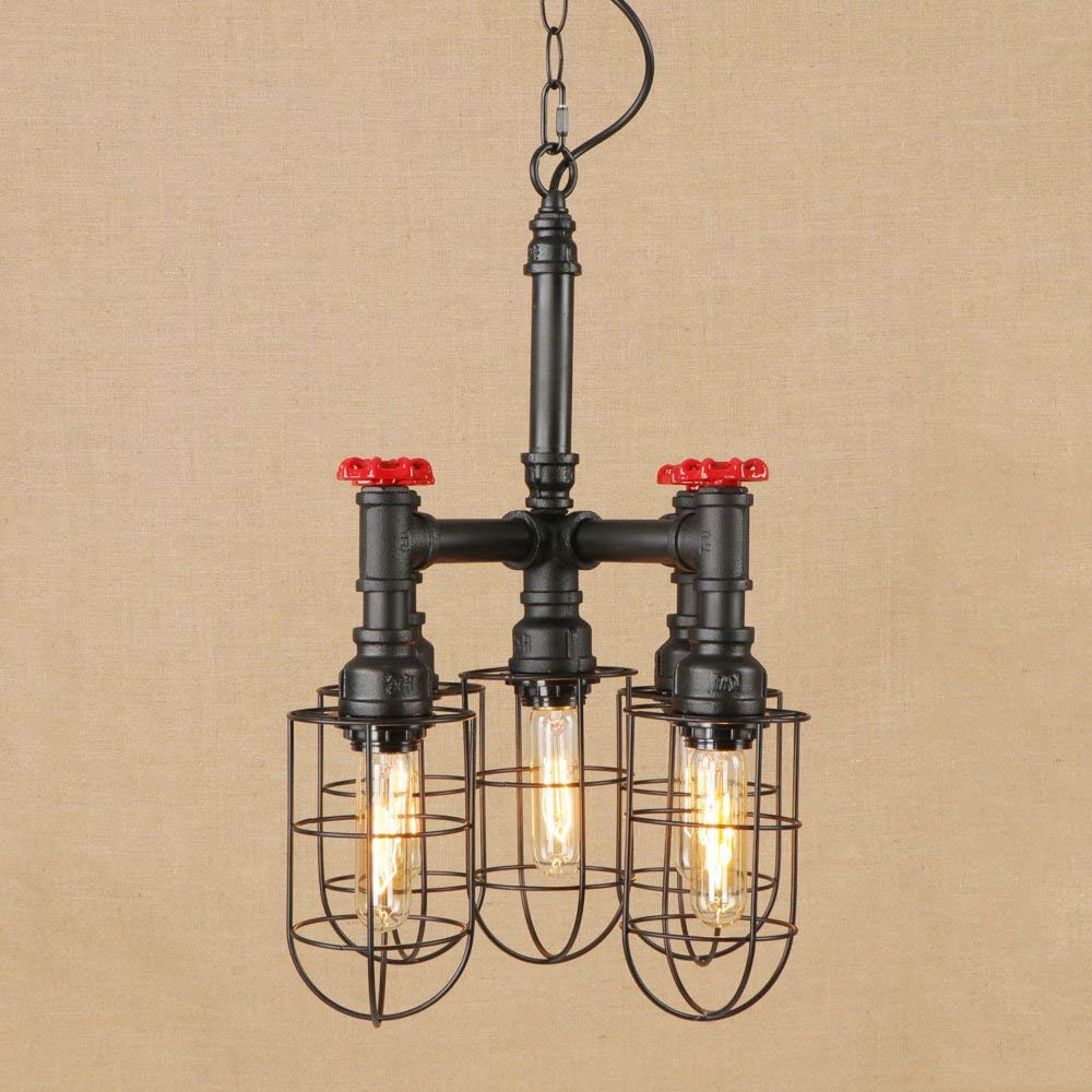 ZYY Sospensione posteriore in ferro vintage Lampada a ...