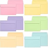 Invitation Envelopes, 120-Pack 4x6 Envelopes for Invitations, Pastel Colored Envelopes, A4, 4 1/4 x 6 1/4 Inches, 6 Colors