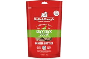 Stella & Chewy's Freeze Dried Raw Dinner Patties – Grain Free Dog Food, Protein Rich Duck Duck Goose Recipe – 5.5 oz Bag