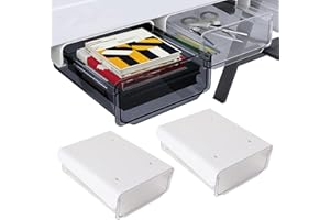 DAVI COLLECTION Davidsons Collection Self-adhesive Under Desk Drawer, 2 Packs Table Hidden Organizer Slide Out Large Storage Desktop Pencil Tray for Office Home School Kitchen (White)