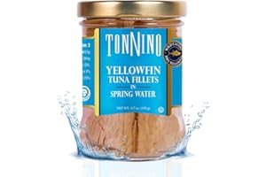 Tonnino Yellowfin Tuna Fish Premium – Spring Water – Pack of 6 – Alternative to Salmon – Protein Snacks – Ready to Eat Meals