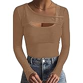 Basicspace Womens Fashion Summer Tops Ruffle Sleeve Knit Ribbed Stretch Slim Fitted Shirts Blouse