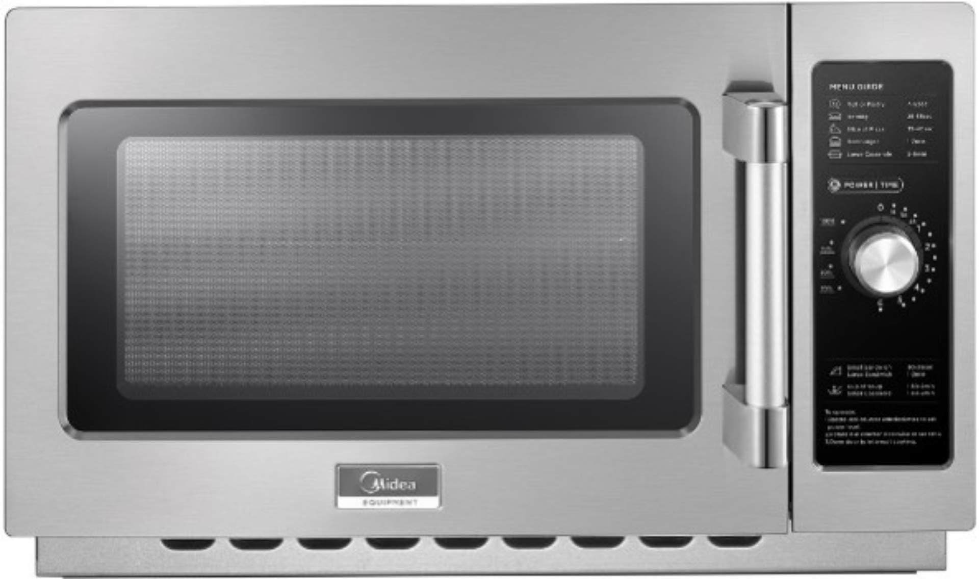 Photo 1 of Midea Equipment 1034N0A Countertop Commercial Microwave Oven with Dial, 1000W, Stainless Steel, 1.2 CuFt