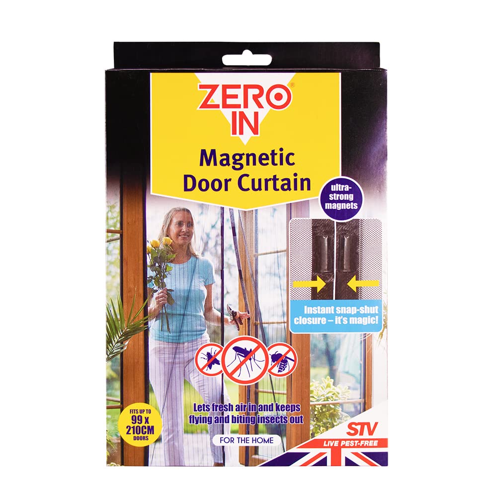 Zero In Magnetic Insect Curtain for Doors 99 x 210cm Washable, UV Resistant Protects Homes from Insects and Flies