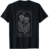 Tarot Card The Lovers Skeleton Goth Halloween Witch T-Shirt