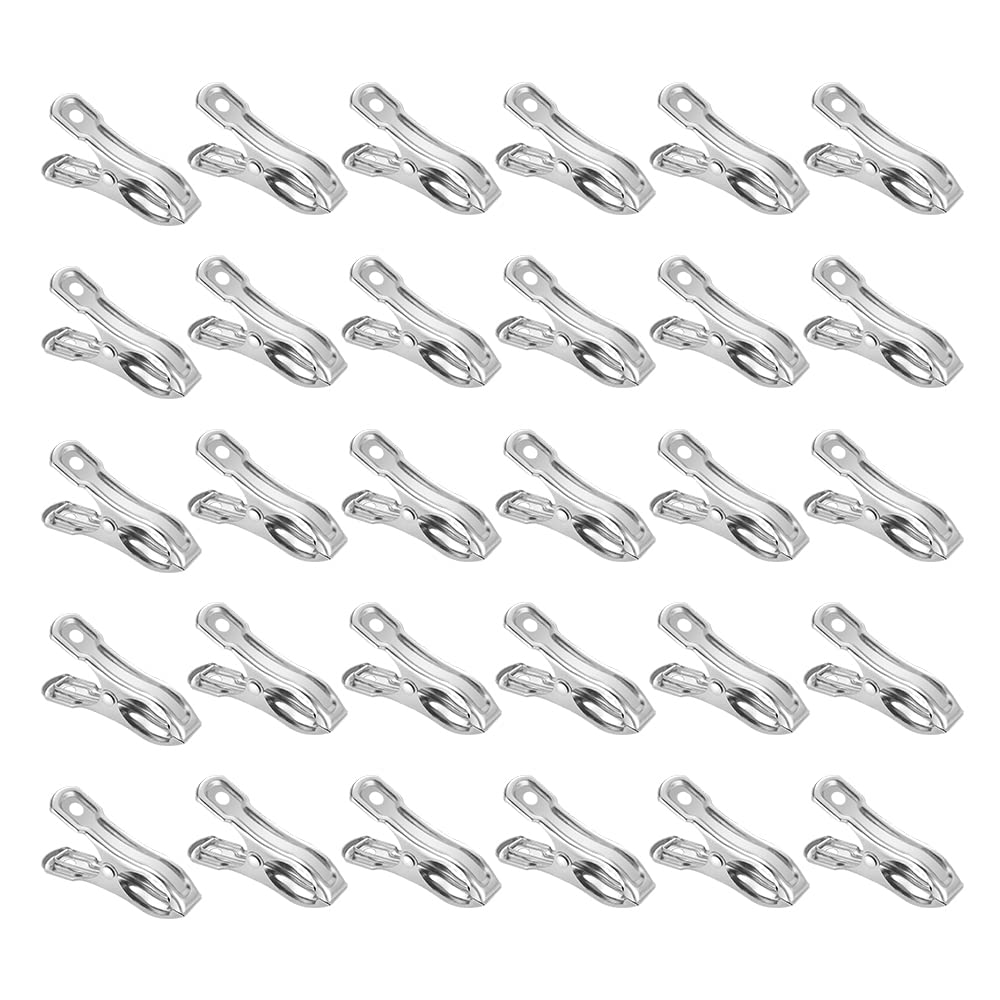 HLIWS Towel Clip-30 pcs Windproof Clips,Stainless Steel Beach Towel Clips,for Lounge Cruise Pool Boat Blanket Keep Your Towel from Blowing Away(5 * 3cm)