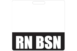 RN BSN Badge Buddy (Black) - Heavy Duty Badge Tags for Registered Nurses with a BSN - Double Sided Identification Card