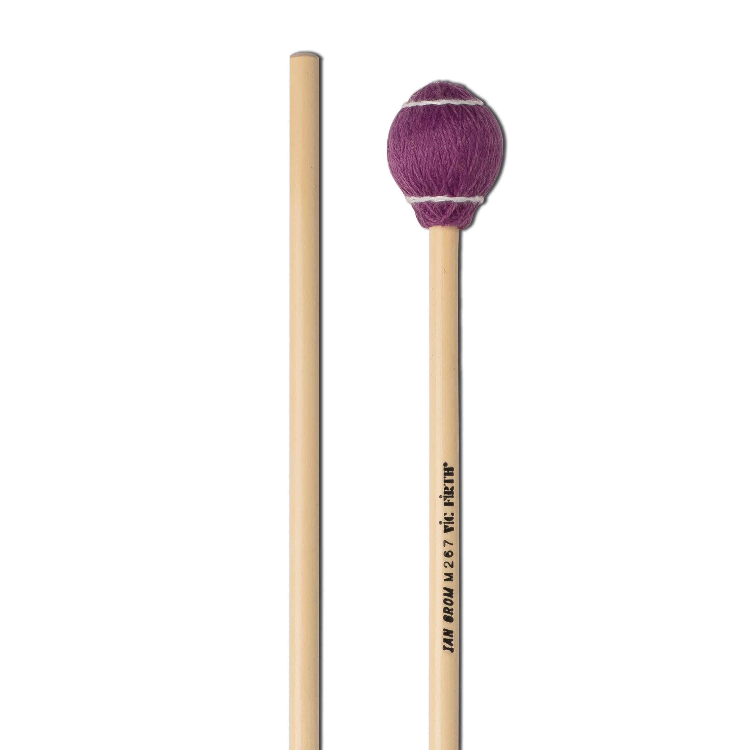 Vic FIrth - Corpsmaster® Signature Series Marimba Mallets - M267 - Ian Grom - Yarn - Medium Hard - White/Purple