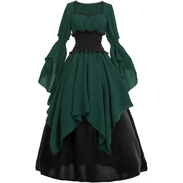 Amazon.com: Uillui Renaissance Faire Costume Womens Medieval