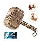 MAYBO SPORTS Wiitin Thor’s Battle Hammer Fidget Hand Spinner Made by Metal, the Mighty Mjolnir Keychain Toy - Antique Brass