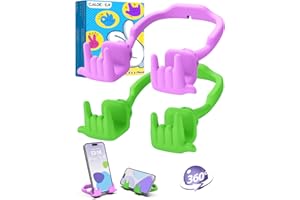 CALDEVER Stocking Stuffers for Teen Boys Girls Cell Phone Stand Upgrade Adjustable Rock on Lazy Phone Stand for Desk Cool Funny Gadget Gifts for Christmas Adult Men Women Wife 2Pack Bright Purple Avocado Green