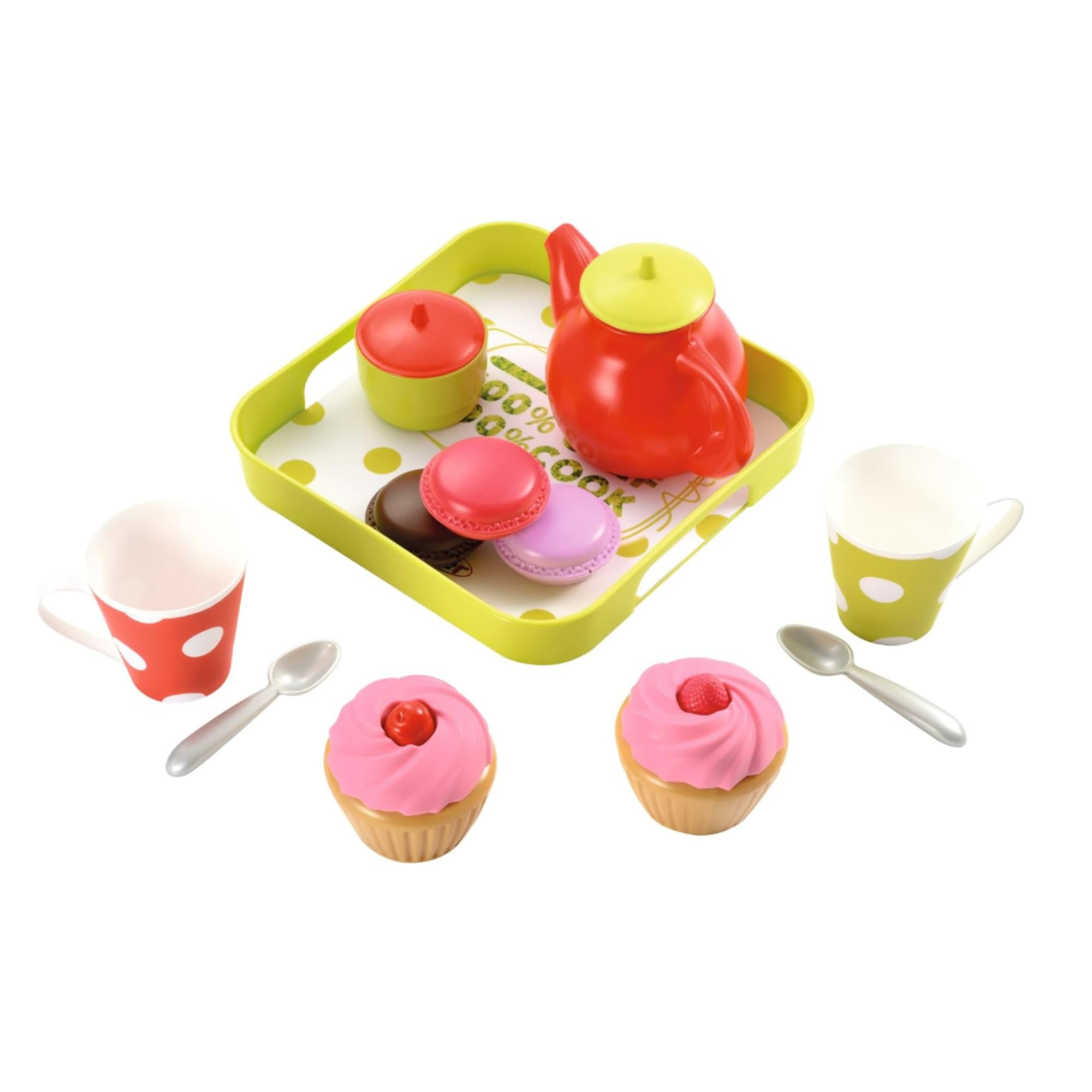 Ecoiffier 960 Tea Set Tray with Cupcakes