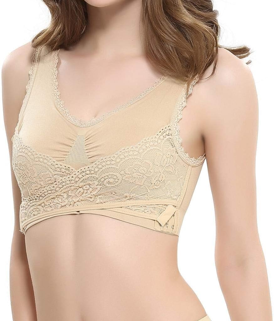 Bra for Women Sexy Plus Size Solid Lace Sports Yoga Breathable Gather Bras Full Cup Bra Vest Tops