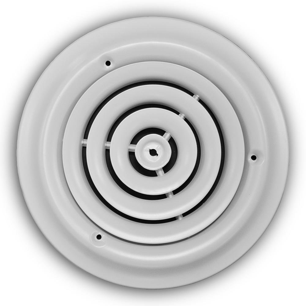 Photo 1 of Everbilt 6 in. White Powder Coat Round Ceiling Duct Diffuser Register Cover