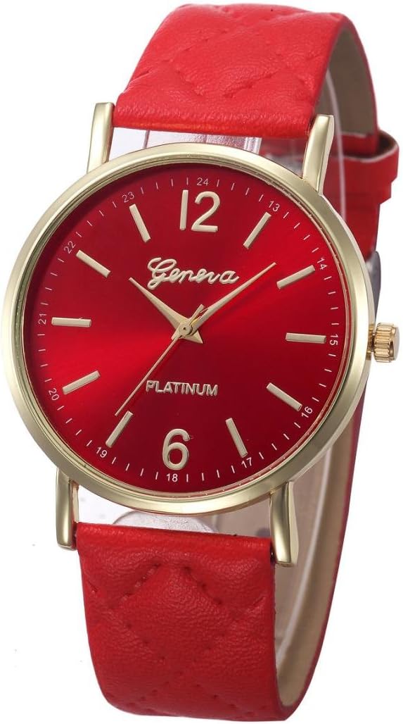 Happy-Day Roman Leather Band Analog Quartz Wrist Watch