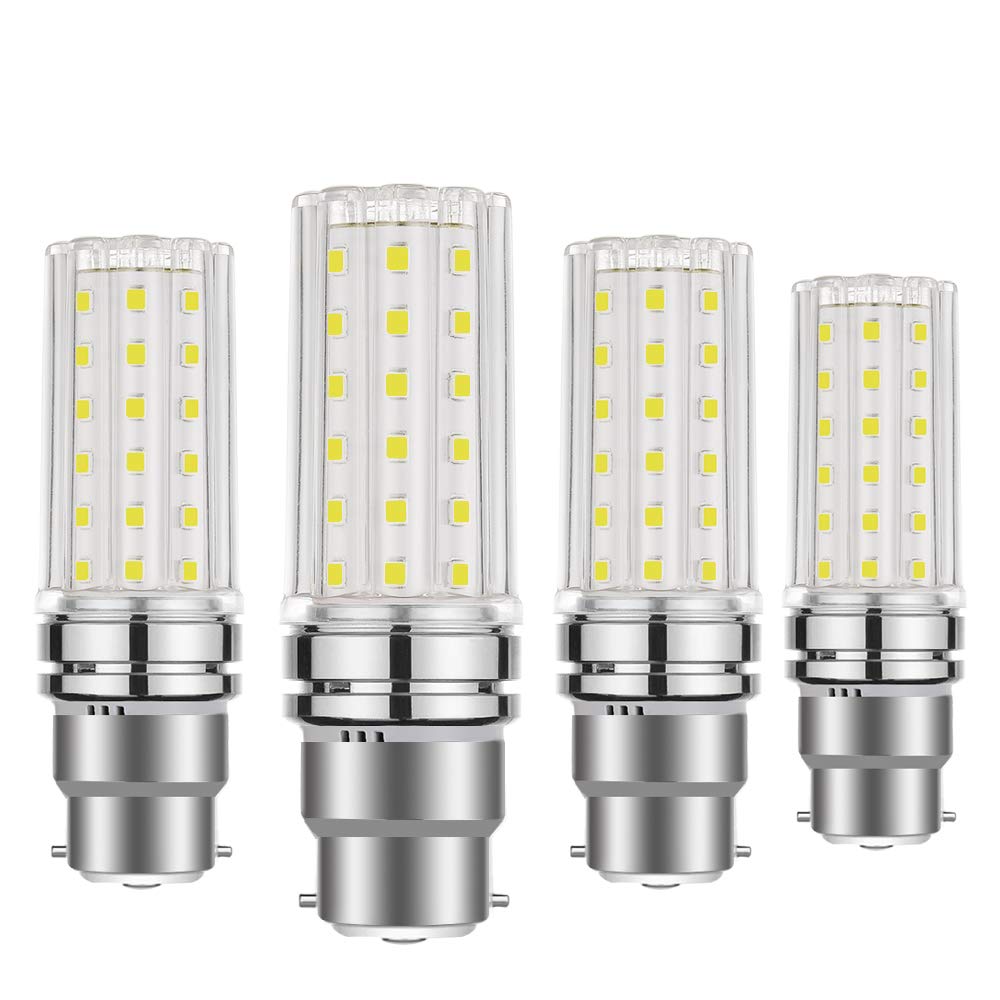 VINBE B22 LED Corn Bulbs, Bayonet Cap, 12W, 100W Incandescent Equivalent,1200Lm, Daylight White,Not dimmable (6000K, 4 pcs) — image 1