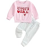 DNOMAID YZARC Toddler Baby Boy Girl Valentines Outfit Long Sleeve Letters Print Sweatshirt Pants Set 2Pcs Infant Clothes