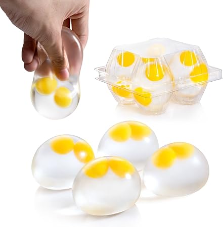 Amazon Proloso 卵スプラットボール スクイーズおもちゃ ストレス解消卵黄ボール 子供 大人用 スクイーズ おもちゃ