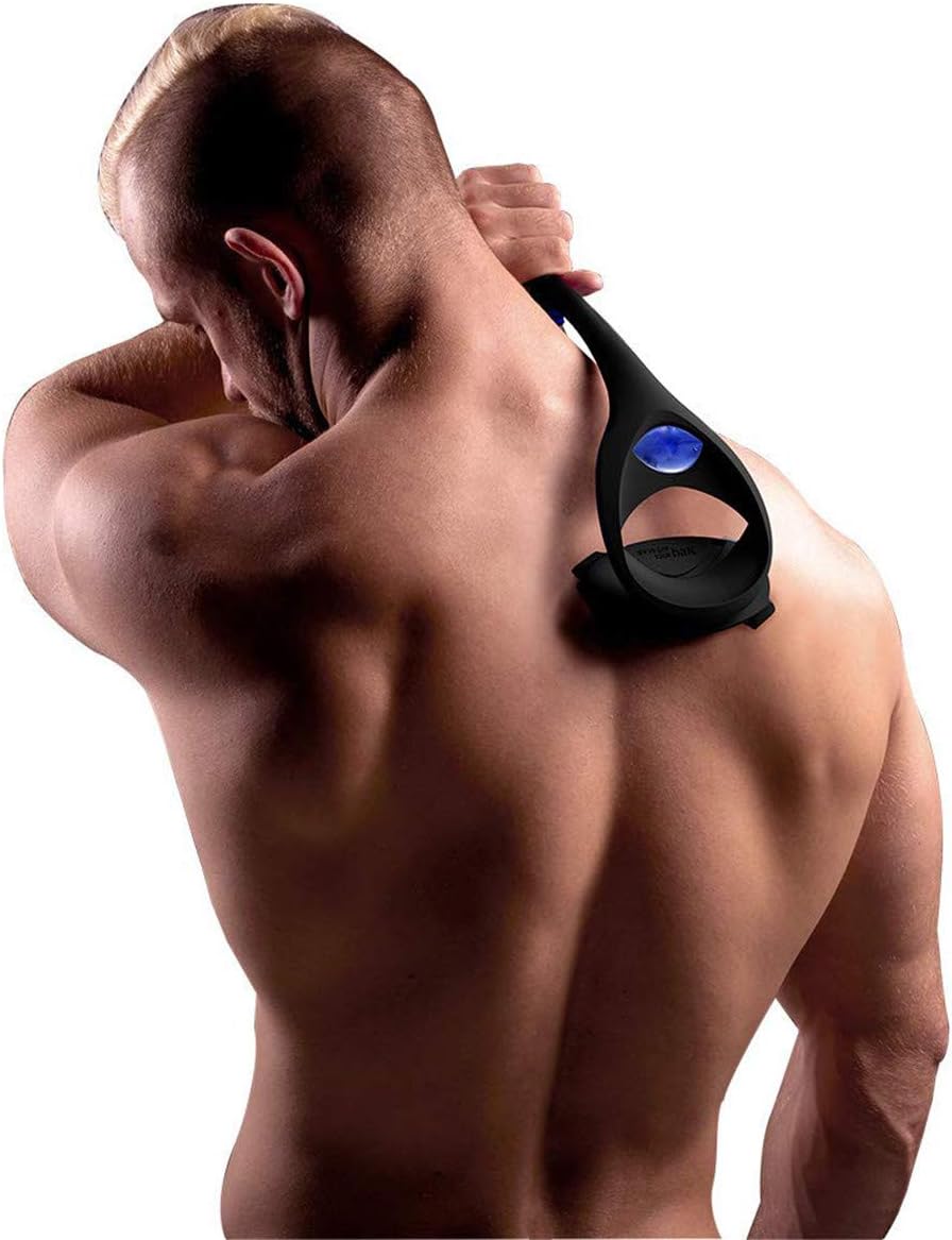 Back Shaver Back Hair Remover for Men and Body Shaver (DIY) no Prep Cream Required Shave Wet or Dry Shaving, 2 Disposable Razor Blades