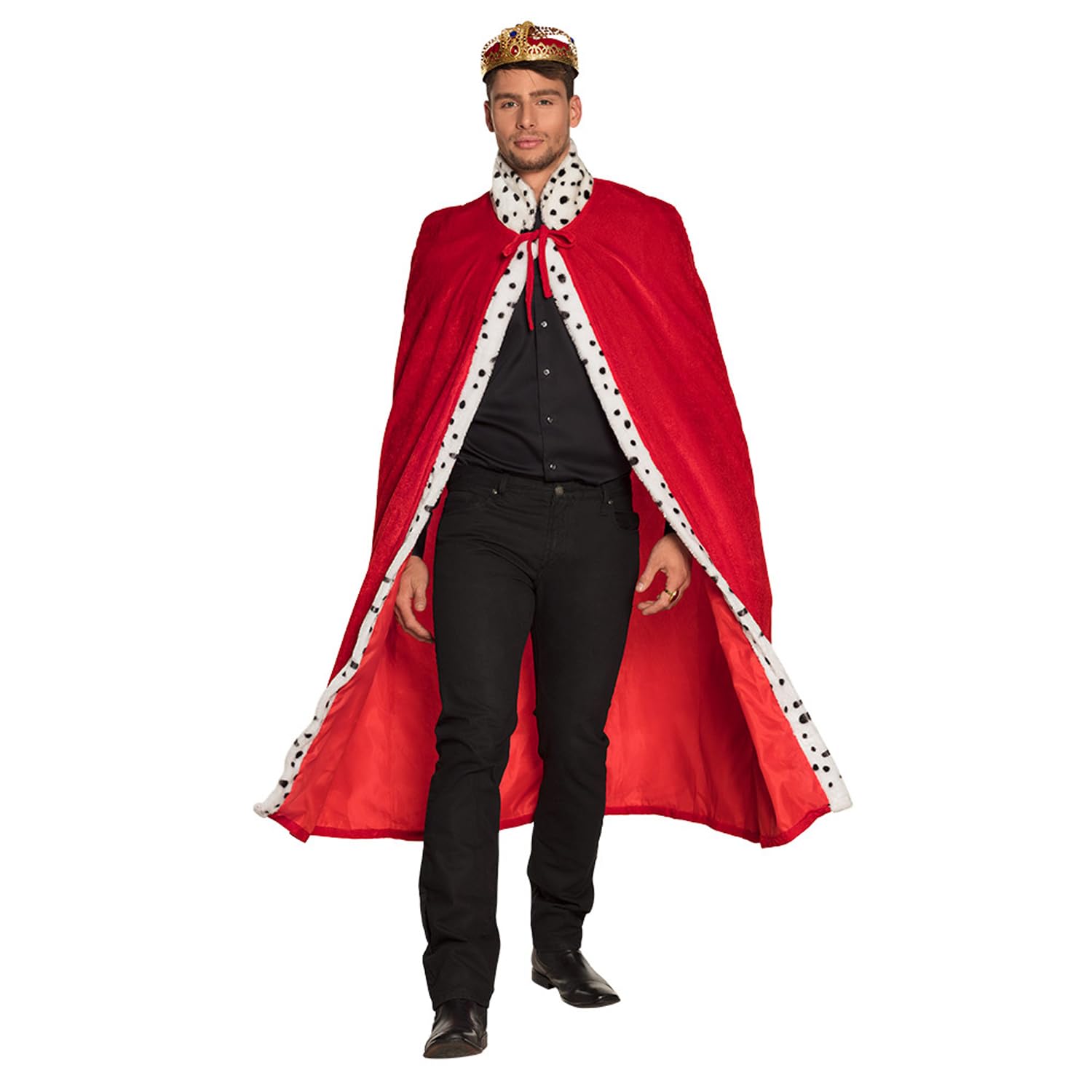 Boland Royal Deluxe Cape – 140 cm Red Unisex Costume Accessory, Perfect for Carnival, Cosplay, and Theme Parties