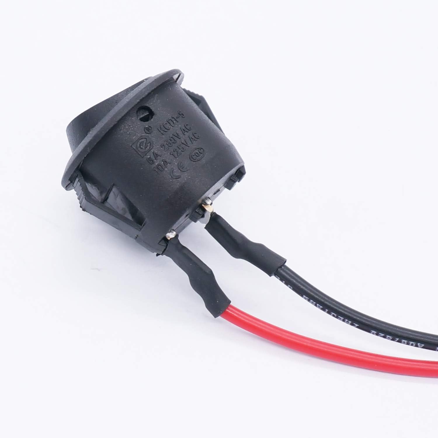 Taiss 8Pcs Rocker Switch ON/Off SPST 2Pin Latching Toggle Switch Snap Round with Pre-Wired 6A/250V 10A/125V AC for Boat,Car etc.KCD1-X-Y - Image 5