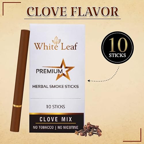 White Leaf Herbal Clove Cigarette, 100% Tobacco and Nicotine Free Herbal  Smoke Sticks - 1 Packet (10 Sticks) in Kenya