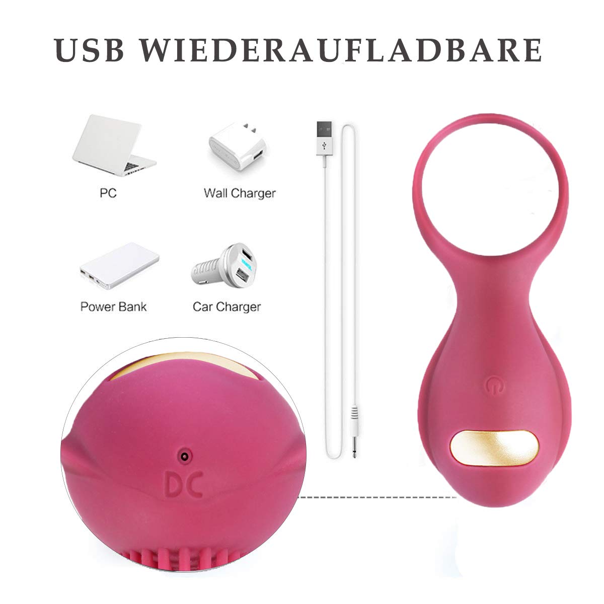 Penis Ring Vibratoren mit Clitoris Massager für Paar Sex-Spiel, Treediride Schwanz Ring Vibrator aufladbares bleibendes erektiles Sex-Spielzeug für Männer