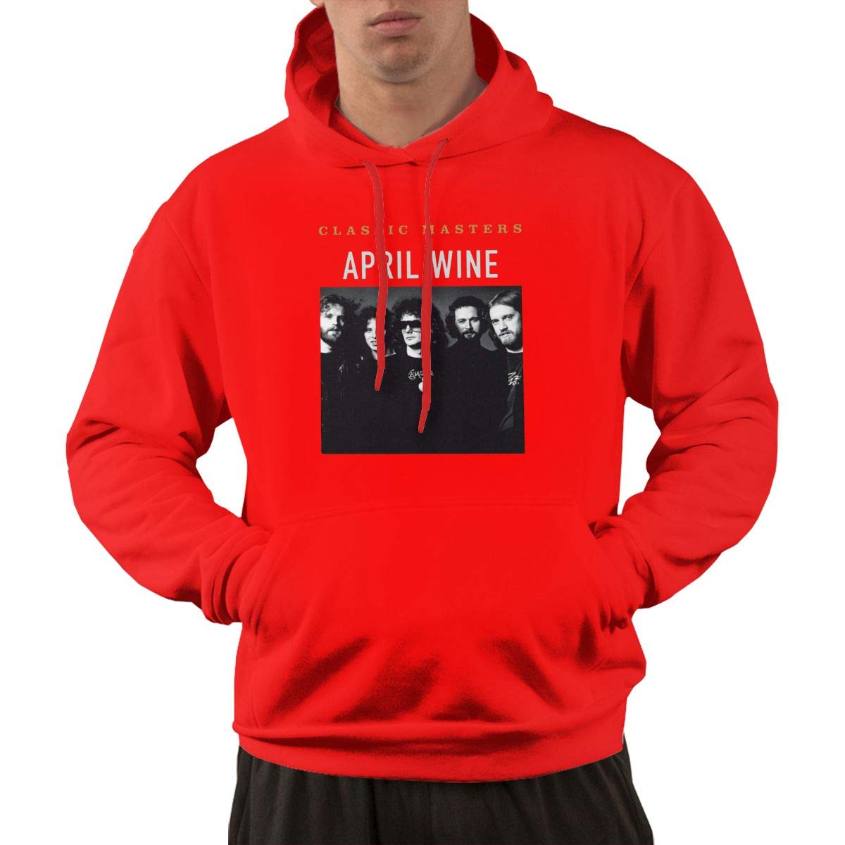 S Pullover Comfortable Red Print April Wine Classic Masters Hooded Shirts With Pocket 3