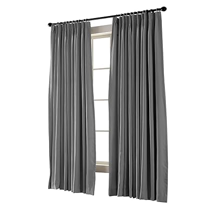 Amazon Com Twopages Pinch Pleated Curtain Gray Solid Thermal