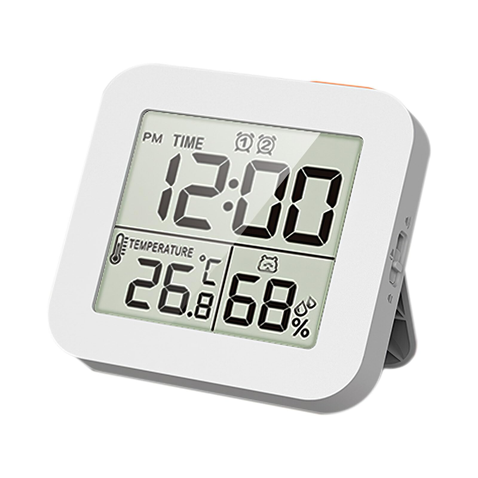 AWSGHLF Digital Shower Clock with Large LED Clear Display, Splashproof Digital Clock Monitors Temperature in C/F and Humidity Countdown, Bathroom Clock for Shower Cooking