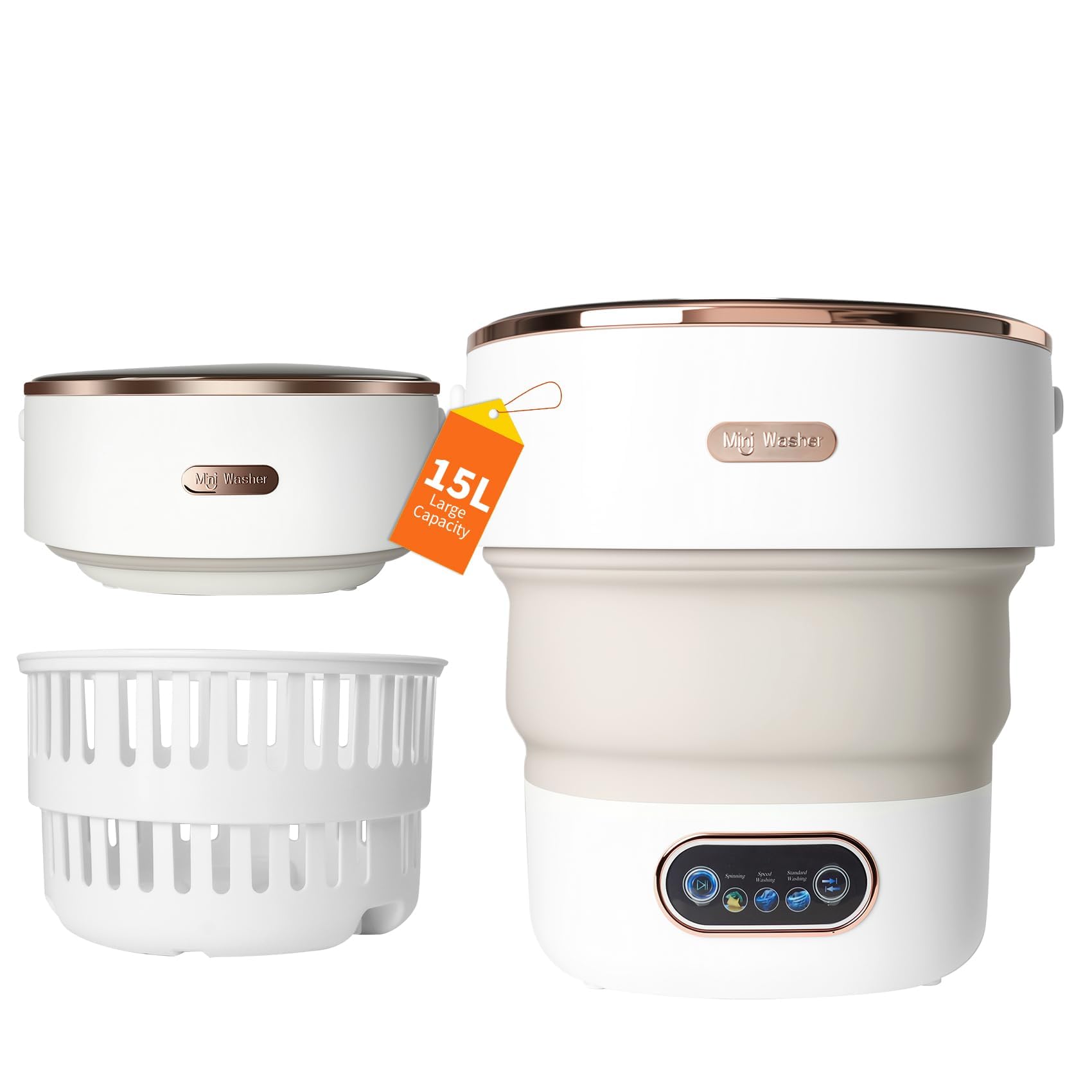 Photo 1 of ****** factory sealed ******Portable Washing Machine 15L, Mini Washer with 4 Modes and Spin Basket, Large Capacity Laundry Washer Deep Cleaning for Underwear,Baby Clothes, Foldable Washing Machine for Apartments,Camping,Travel