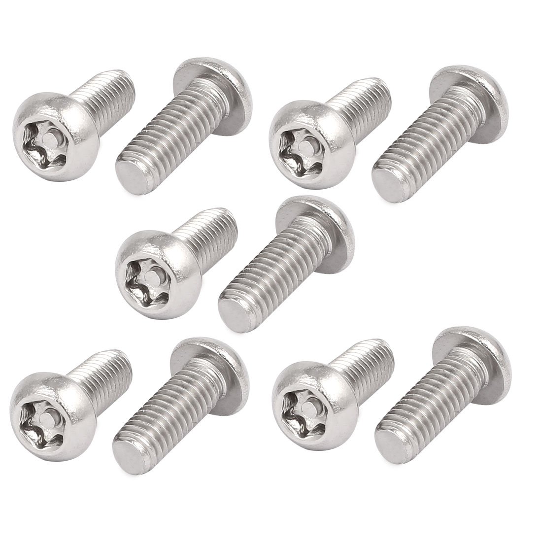 sourcingmap M6x16mm 304 Stainless Steel Button Head Torx Security Tamper Proof Screws 10pcs