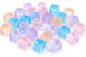Ice Cube Stress Ball 30PCS 1in Flexible Silicone Clear Ice Block Squeeze Toys Stress Balls Portable Relief Toy for Office, Pa