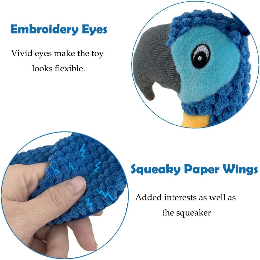 ROSAUI Dog Toys, Plush Squeaky Cockatoo Dog Toy - Interactive and Dental Cleaning Pet Chew Toy for All Breed Sizes Dog - Image 5