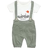 キッズ 上下セット 子供服 男の子 女の子 漫画 ひげプリント 半袖 Tシャツ+縞模様 よだれかけパンツ 韓国風 人気 ボーイズ 可愛い オーバーオール 幼児服セット春 夏 七五三 入学式 卒業式 入園式 発表会 演奏会 普段着 こどもの日 贈り物