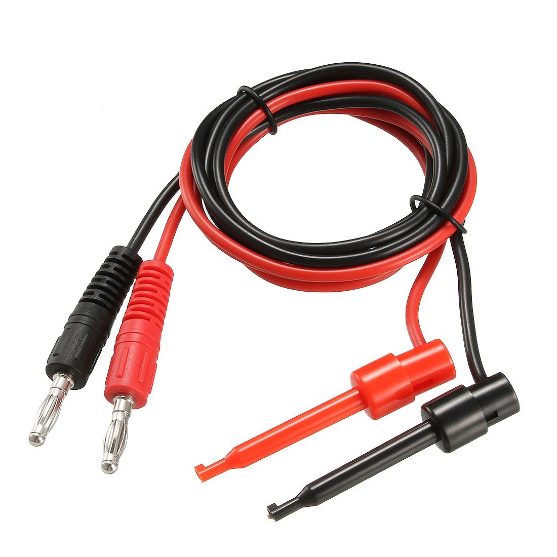 sourcing map Test Leads 4mm Banana Plug to Test Hook 35 Inch Length 5A for Multimeter Oscilloscope PCB 2pcs
