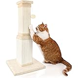 AGYM Cat Scratching Post, 32 Inch Large Cat Scratch Post for Adult Cats and Kittens, Nature Sisal Modern Cat Scratcher for In