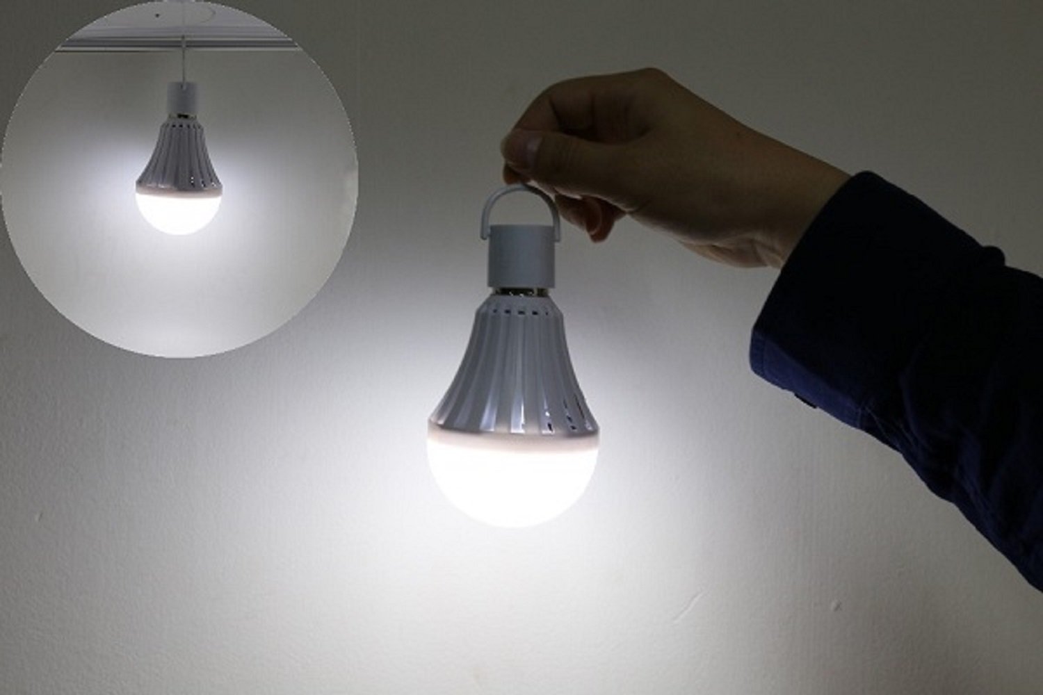 Rechargeable Light Bulb Emergency Lamp - LED Intelligent Blackout Light Battery Operated Bulbs Human Body Induction, Saving Energy 7W (2 Pack)