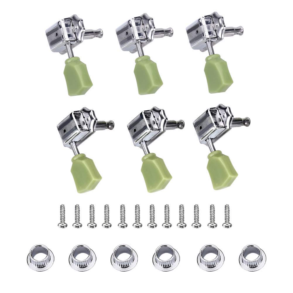 Tuning Pegs, 3R 3L Guitar Machine Heads for Acoustic Electric Guitars, Steel Rustproof Universal Replacement Set Easy Install