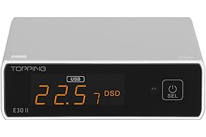 KGUSS Topping E30II lite DAC Preamp - AK4493S Hi-Res XMOS XU208 DAC 32Bit/768kHz DSD512 DSD Direct Mode for USB/Coax/Opt Inputs RCA HiFi Stereo Digital Audio Decoder(Sliver)