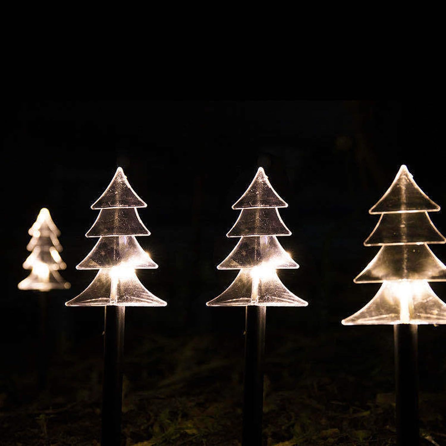 Mintuse 5 Pieces LED Light Snowflakes Christmas Tree Solar