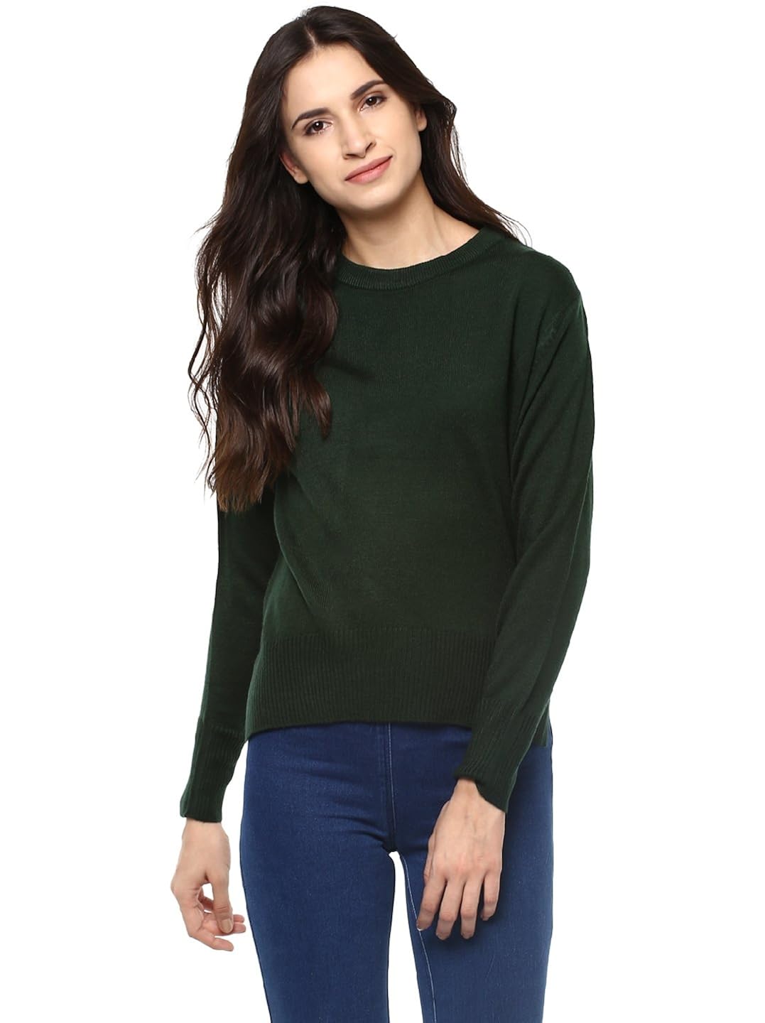 cayman women olive green solid sweater