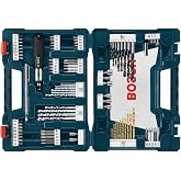 BOSCH MS4091 91-Piece Drilling and Driving Mixed Set with Case | Drilling and driving made easy, 91-piece drill bit set, wood, metal, masonry drill bits