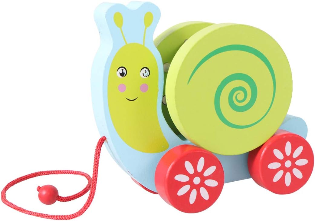 wooden snail pull toy