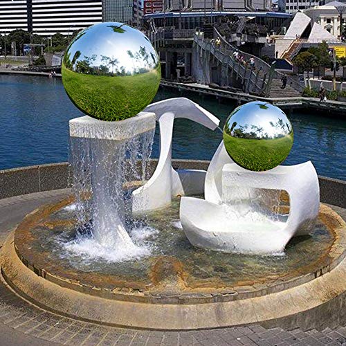 Gazing Balls - 2Pcs Stainless Steel Mirror Ball, Gazing Globe Shiny Ball for Gardens Decoration (2Pcs 5Inch)